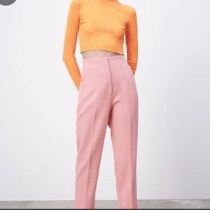 NWOT Pink Zara pleated pants